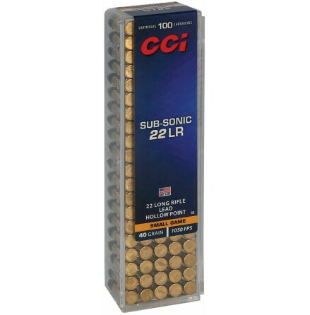 CCI Small Game Ammo 22 LR Subsonic Lead HP 40gr 100/Box