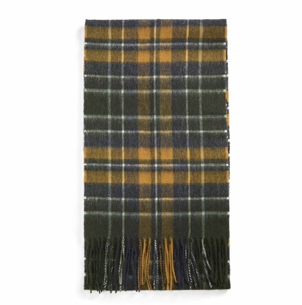 Barbour New Check Tartan Scarf Forest Bronze Brown