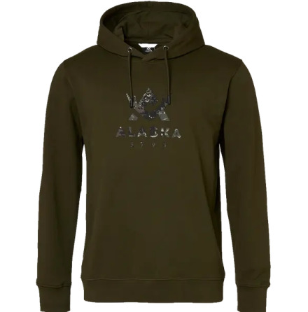 Alaska Camo Logo Hoodie Night Green