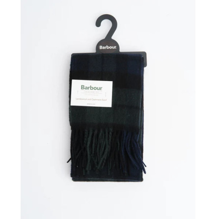 Barbour Tartan Lambswool Scarf Navy