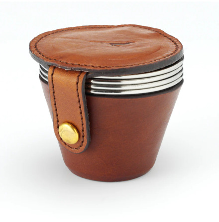 Laksen 4 cups Leather Case Mahogany