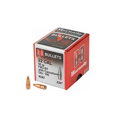 Hornady FMJ-BT with Cannelure 100st