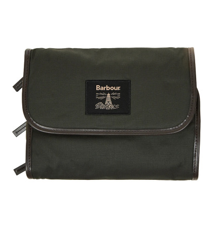Barbour Wax Hanging Washbag Olive