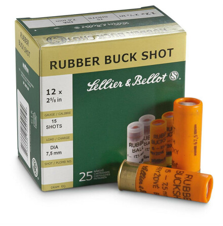 Sellier Bellot Rubber buck shot kal.12 25st/ask