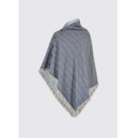 Dubarry Hazelwood Tweed Poncho Denim Haze