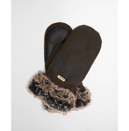 Barbour Fur Trim Mittens 