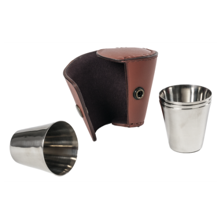 Fritzmann Snapsglas 4st Rostfritt St�l och L�der
