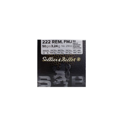 Sellier & Bellot 222Rem FMJ 50gr 50-Pack