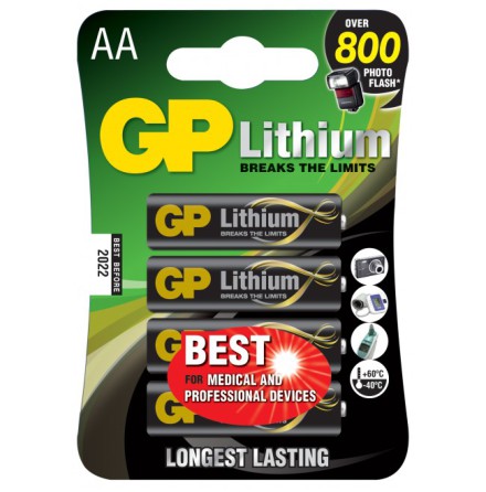 GP AA Lithium 1.5V 4-pack