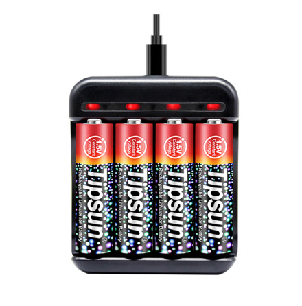 Tipsun 1,5V AA Uppladdningsbara Lithium-ion batterier inkl laddare