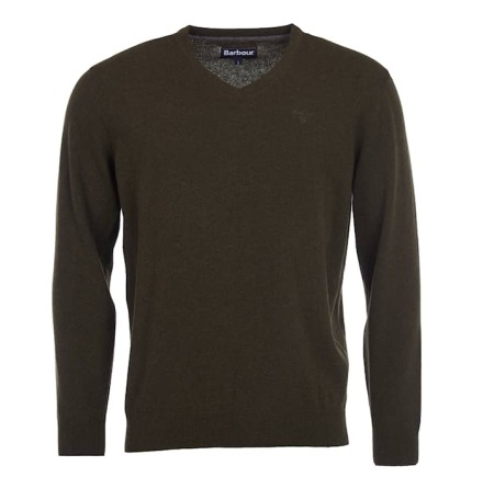Barbour Essential Lambswool V Neck Olive