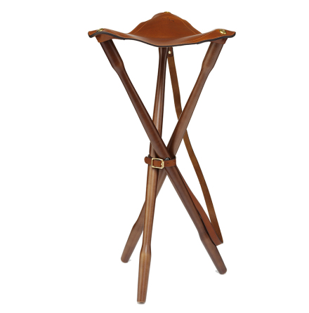 Laksen Teak and Leather Tripod Mahogny 80cm