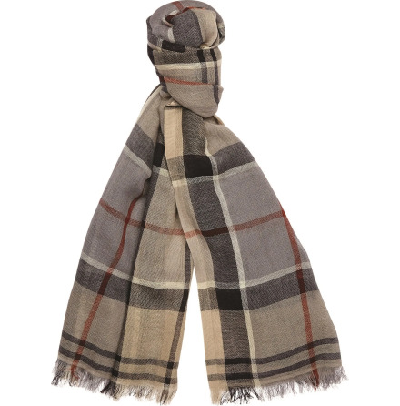 Barbour Welton Tartan Scarf Stone Dress Tartan