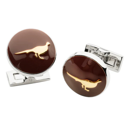Laksen Pheasant Cufflinks Burgundy