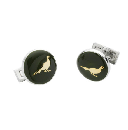 Laksen Pheasant Cufflinks BRG