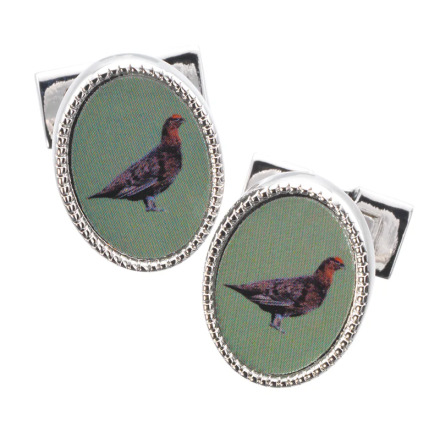 Laksen Enamel Grouse Cuff Links
