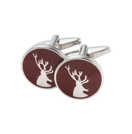 Laksen Deer Cufflinks Burgundy